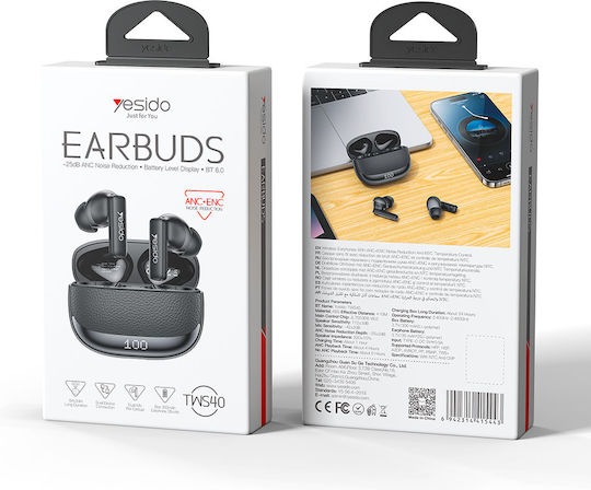 TWS40 Căști Handsfree Bluetooth In-ear cu Husă de Încărcare Negre