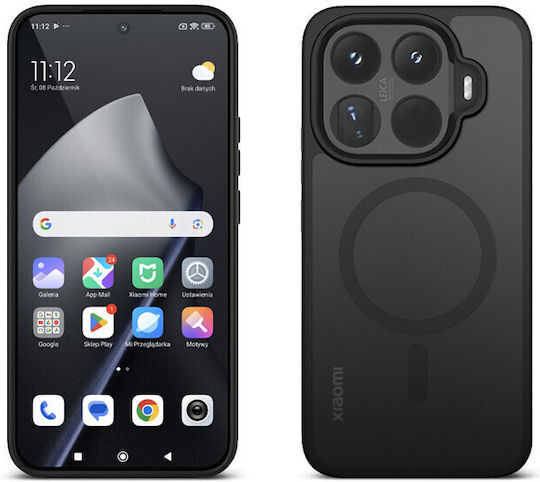 Crong Hybrid Matte Магнитен Заден Калъф Черен (Xiaomi 15T Pro)