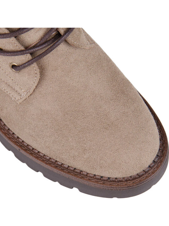 Suede Women's Brown Combat Boots