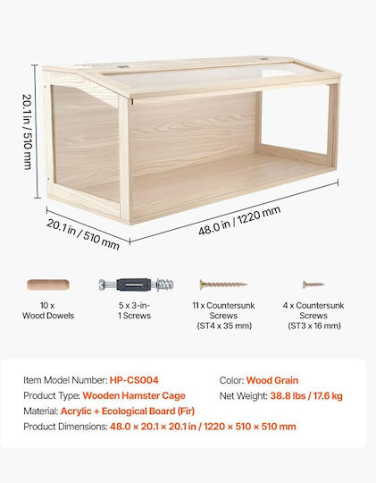 Vevor Nagerkäfig 122x51x51 cm
