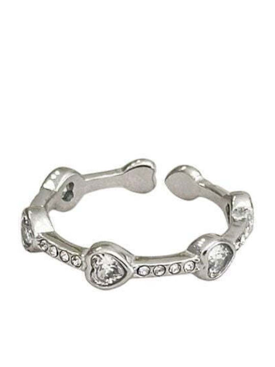 Women's Steel Ring with Stones