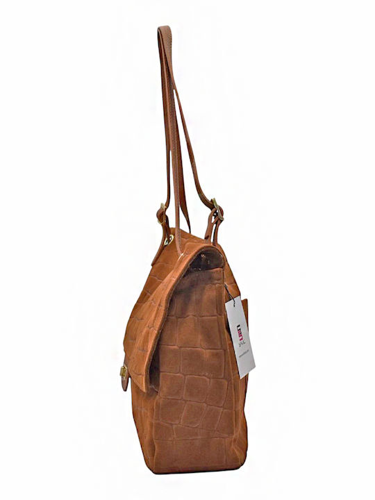 Set Geantă de Umăr / Crossbody din Piele pentru Femei din Suede, Tabac