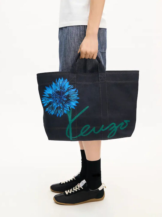 Geantă Tote de Damă din Material Textil Albastru Marin