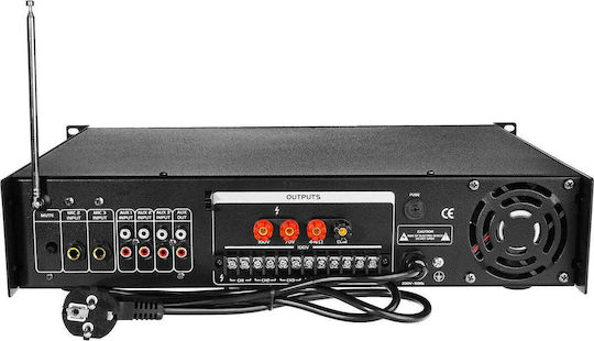 2350BC Integrated Single-Channel PA Amplifier with 6 Zones 350W/100V with Cooling System and USB/FM/Bluetooth Connections