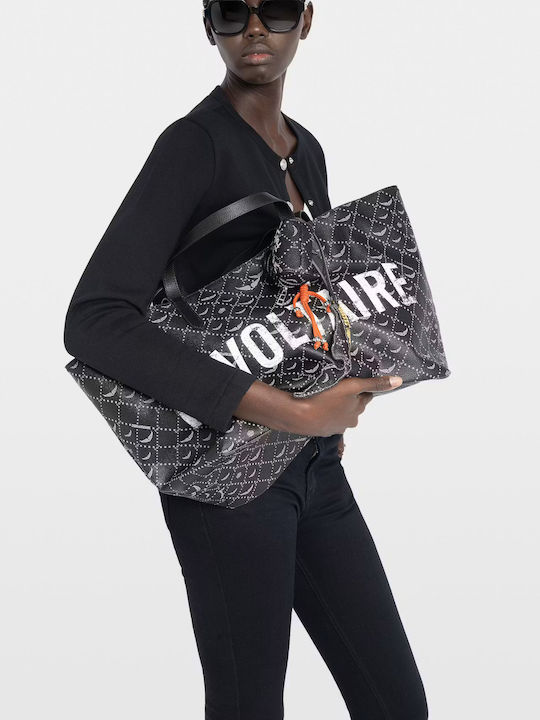 Υφασμάτινη Γυναικεία Shopper Τσάντα Μαύρη