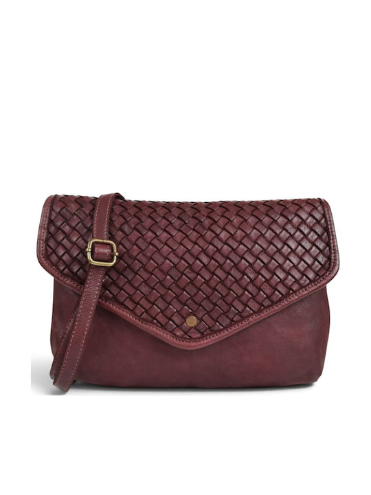 Gestrickte Damen-Crossbody-Tasche in Bordeaux