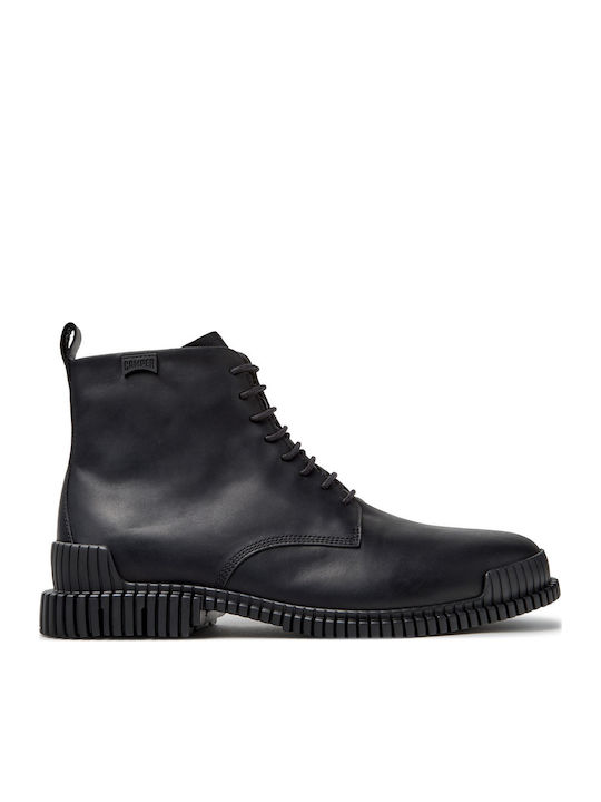 Pix Black Leather Combat Boots