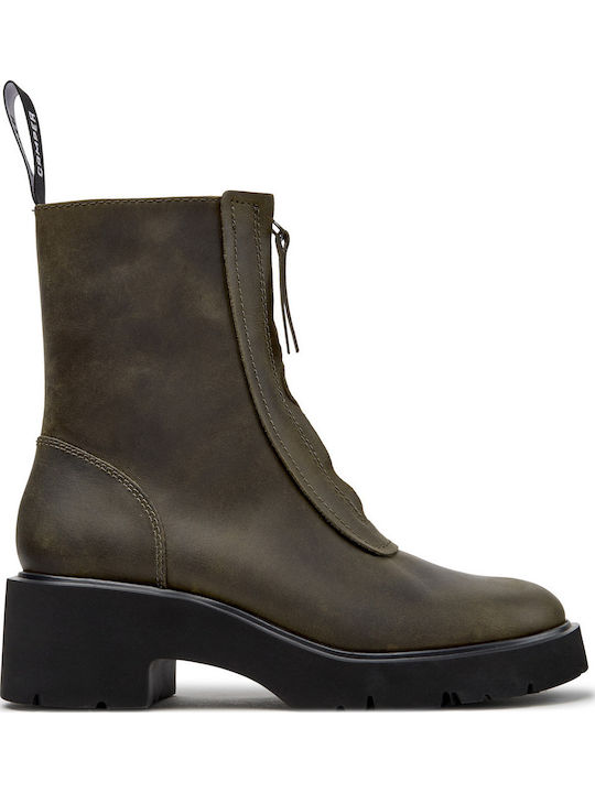 Milah Damen Lederstiefeletten Grün