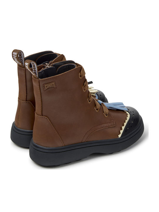 Norte Twins Leather Kids Brown Ankle Boots