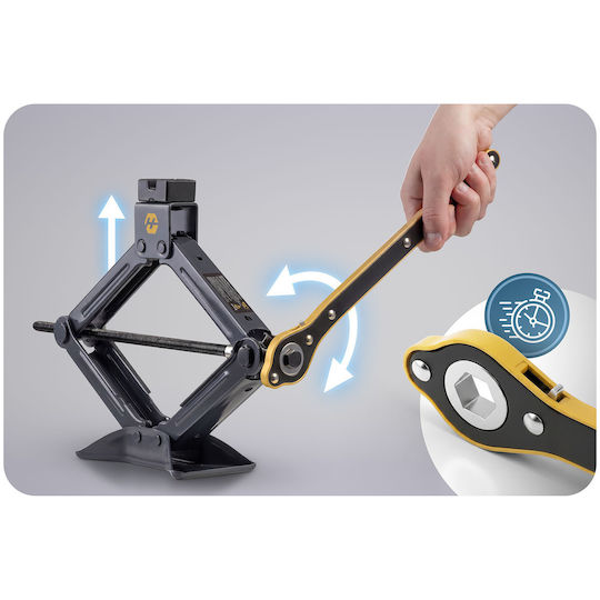 Humberg Hand-Operated Scissor Jack with Lifting Height up to 39 cm and Load Capacity up to 2 Tons