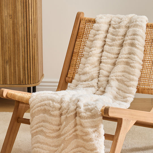 A-s Wavy Kuscheldecke für Sofa 120x160 cm Beige