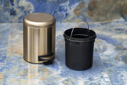 Inox Καλαθάκι Μπάνιου Soft Close 3lt Χρυσό