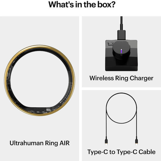 Ultrahuman Air Smart Ring 20.6mm Waterproof with Heart Rate Monitor Gold