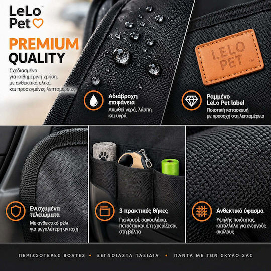 Lelo Pet Wasserdichter Sitzbezug für Hunde Auto Reisezubehör Schwarz