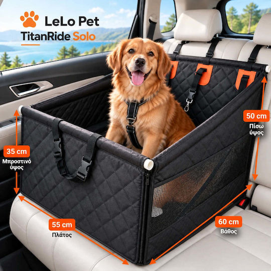 Lelo Pet – Premium Αδιάβροχο Κάλυμμα Καθίσματος Αυτοκινήτου για Σκύλο Μαύρο