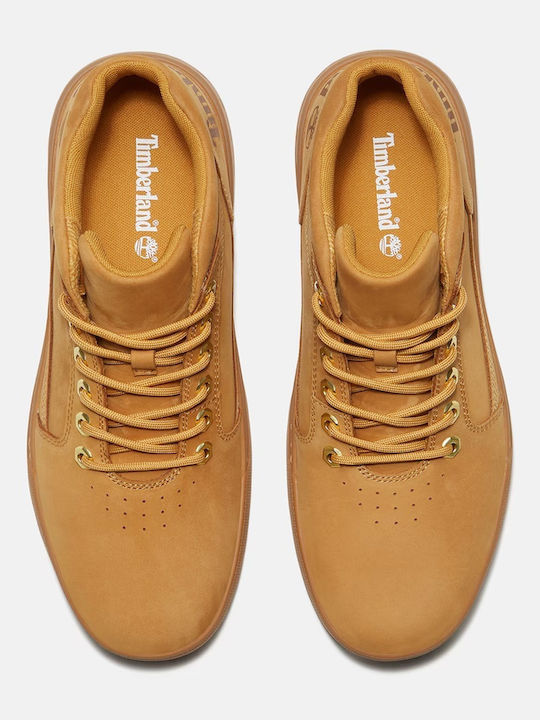 Mid Lace-Up Herrenstiefel aus Leder WHEAT NUBUCK