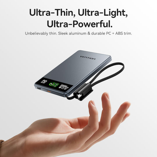 Vention MagSafe Powerbank 5000 mAh 22,5 W mit USB-C-Anschluss Metal Gray