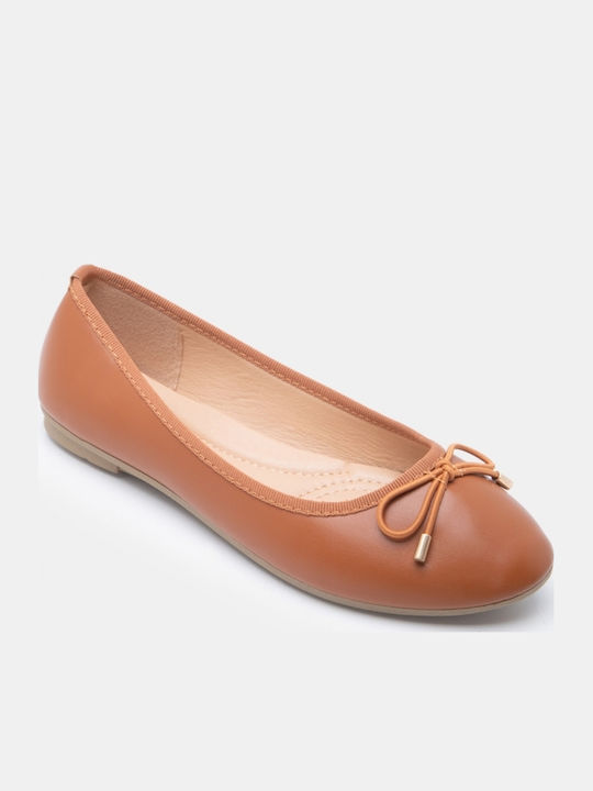 Women's Pointed Toe Brown Ballerina Shoes