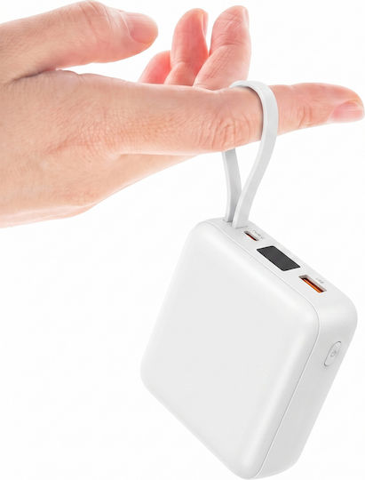 Akashi Baterie Externă 10000mAh 22W cu Port USB-A și Port USB-C Alb