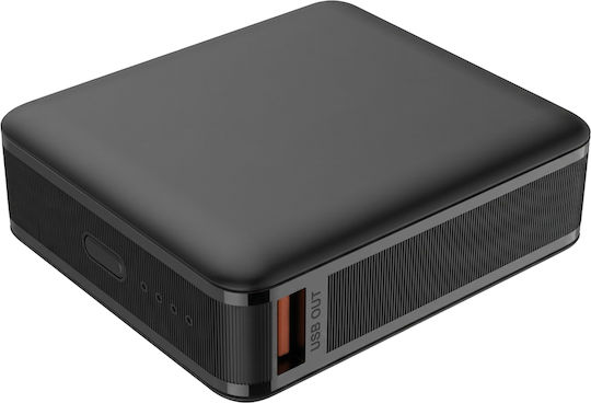 Akashi Powerbank 10000 mAh 22 W mit USB-A-Anschluss und USB-C-Anschluss, Power Delivery, Schwarz