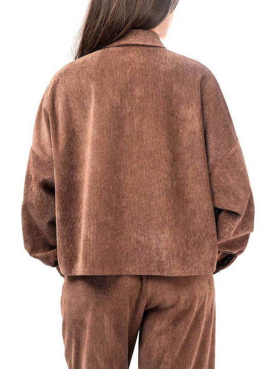 Moutaki Long Sleeve Women's Shirt Brown