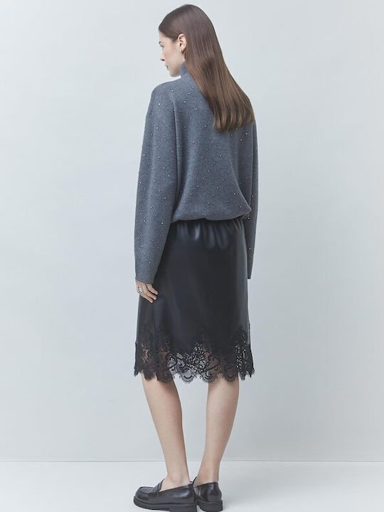 Pristo Women's Grey Cropped Hooded Sweater