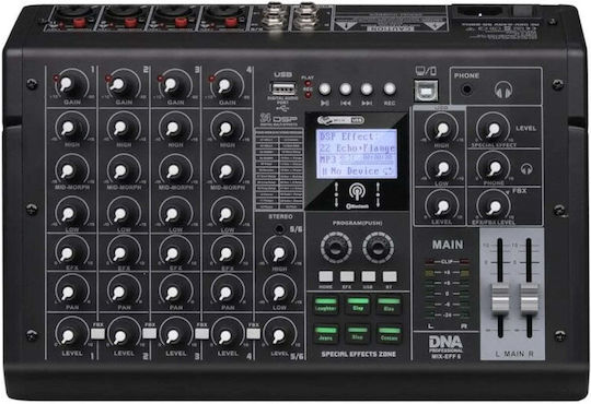 DNA DNA MIX-EFF 6 Analoges 6-Kanal-Mischpult / 24 XLR-Eingänge & Bluetooth