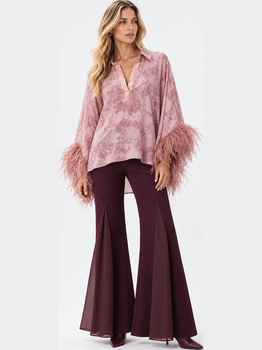 Women's Long Sleeve Blouse Pink