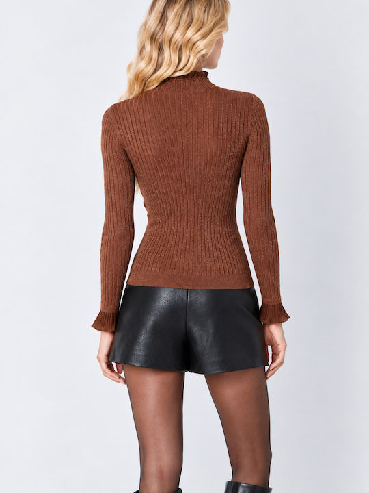 Damen-Ledershorts Black