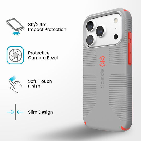 Speck Candyshell Grip Заден Калъф Пластмасов Сив (iPhone 18 Pro / 17 ProNokia 2.4)