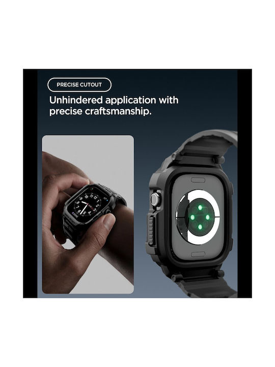 Spigen Husă din Silicon de Culoare Neagră pentru Apple Watch 12 42 mm