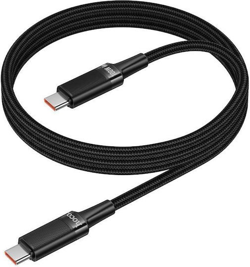 Hoco Cablu USB-C tată - USB-C 100W PD Negru 1.2m
