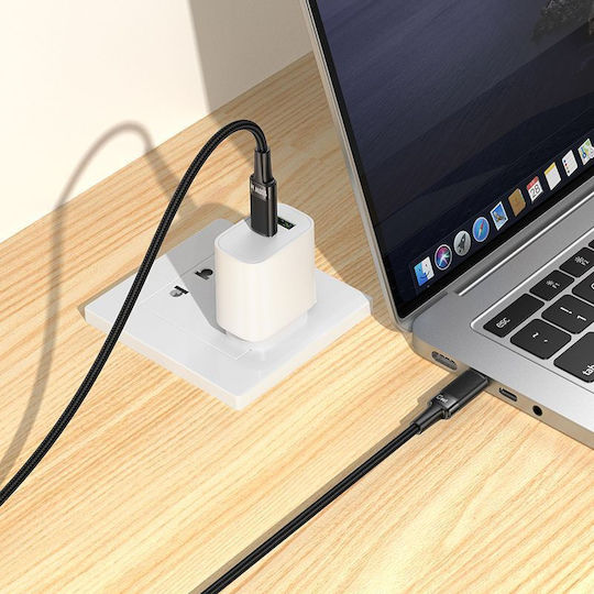 Hoco Cablu USB-C tată - USB-C 100W PD Negru 1.2m