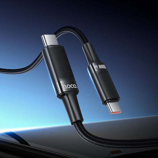 Hoco Cablu USB-C tată - USB-C 100W PD Negru 1.2m