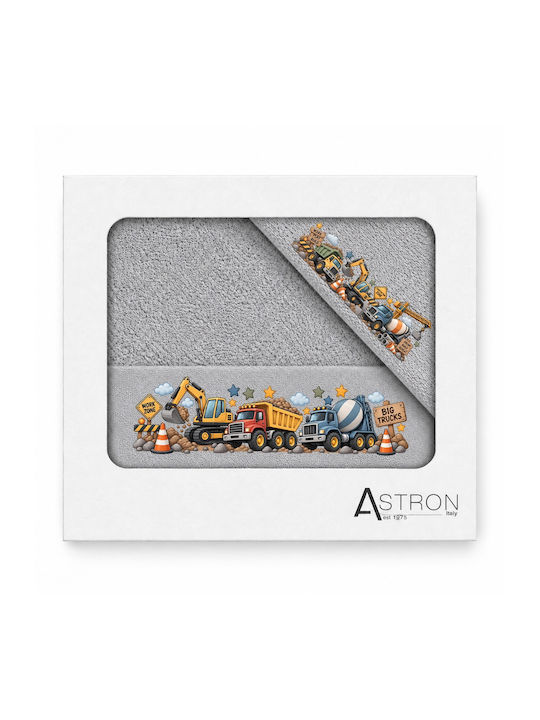 Astron Italy Babyhandtuch-Set 2 Stück Grau, Gewicht 500 g/m²