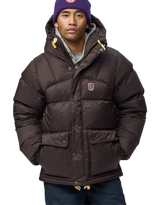 Expedition Down Lite Winter Synthetic Leather Windproof Brown Jacket