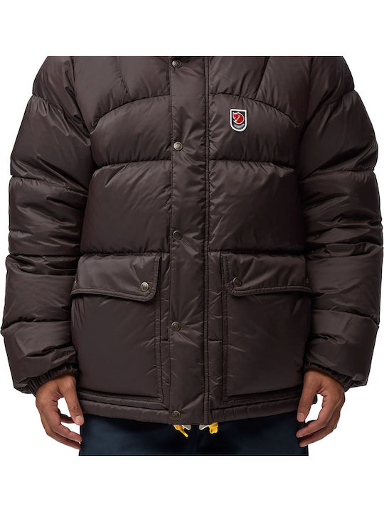 Expedition Down Lite Winter Synthetic Leather Windproof Brown Jacket