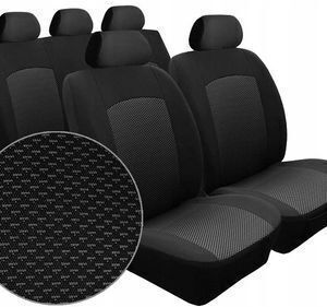 Wipcar Комплект Автомобилни Калъфи за Седалки 9 Части Полиестерни Черни