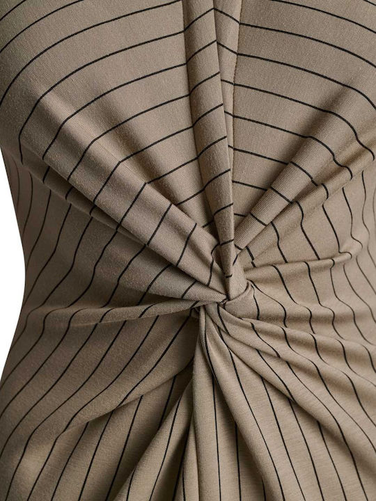 Rochie Midi Cămașă Maro