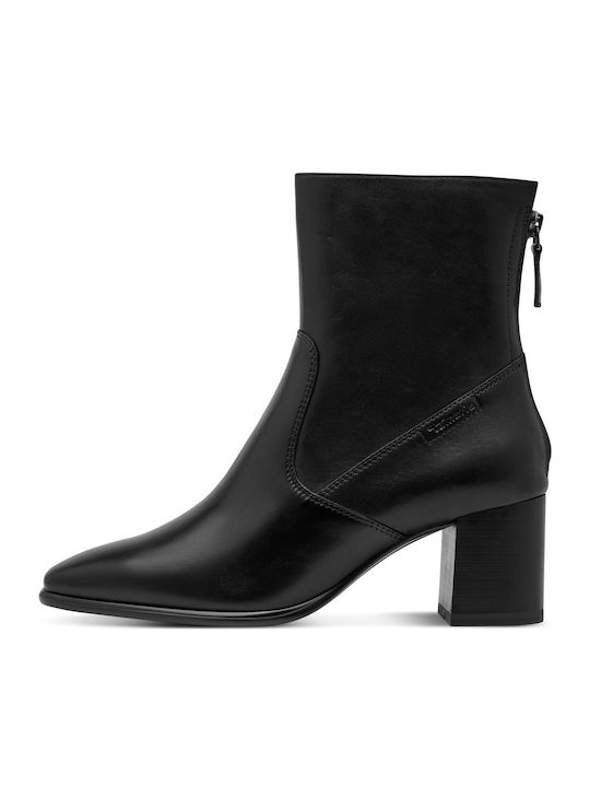Schwarze Damen-Lederstiefeletten