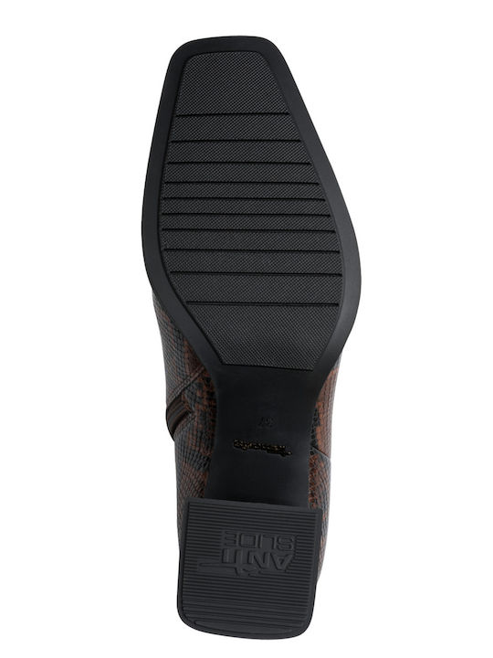 Braune Damen-Lederstiefeletten