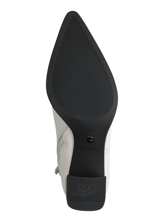 Damen-Stiefeletten aus weißem Lackleder