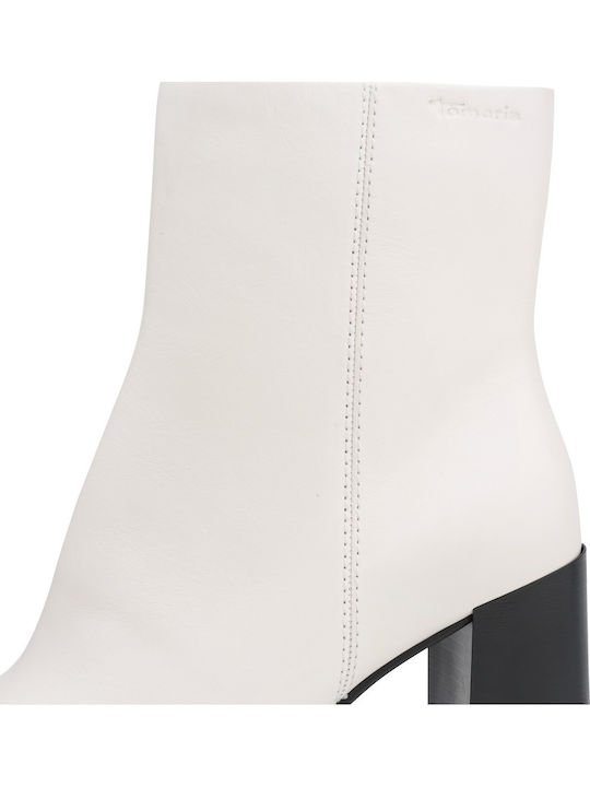 Damen-Stiefeletten aus weißem Lackleder