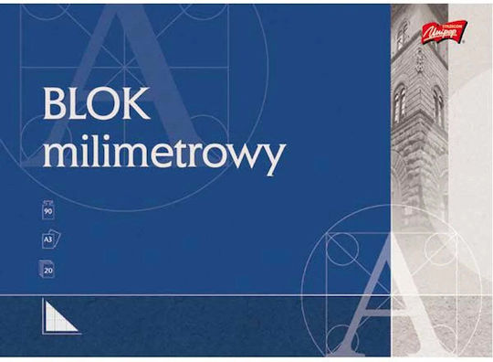 St. Majewski Комплект от 10 тетрадки за бележки A3, 20 листа милиметрова хартия