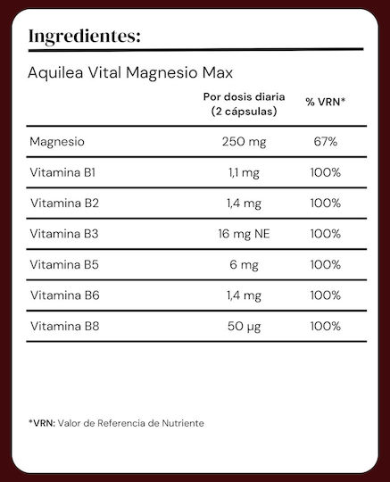 Aquilea Vital Magnesio Max 250 mg mit Vitamin B6 60 Kapseln