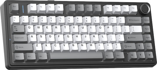 Aula F75HE Kabelloses Gaming-Tastatur 75% mit Magnetischen Schaltern und RGB-Beleuchtung Englisch US Schwarz/Grau