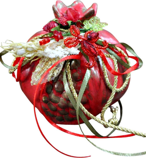 Gerakis Glücksbringer Granatapfel Rot aus Gips 10 x 10 cm