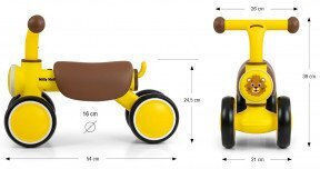 Milly Mally York Mașinuță Ride On pentru 12+ Luni cu Sunete Galben