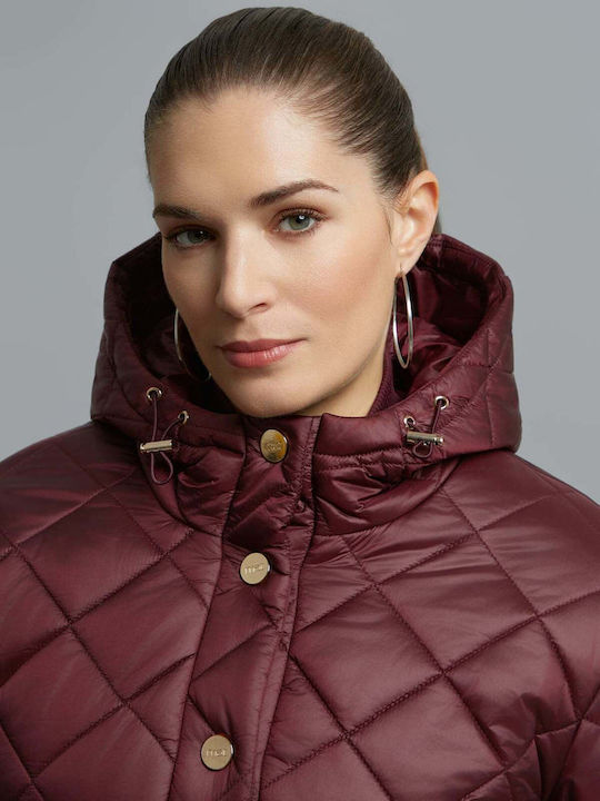 Дамско Puffer яке Бордо