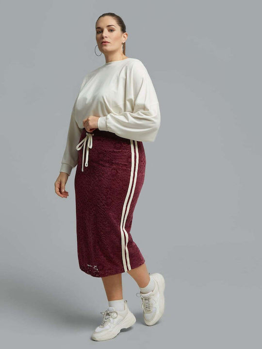 Pencil Midi Skirt Burgundy